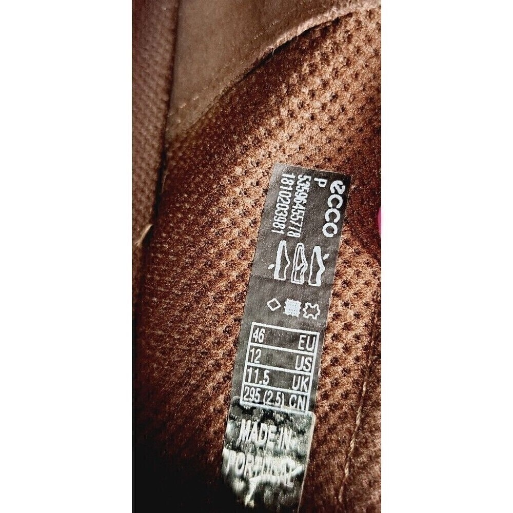 ECCO Slip On Loafers Brown Suede Leather Danish Design Sneakers Mens Size 12 - Picture 6 of 7
